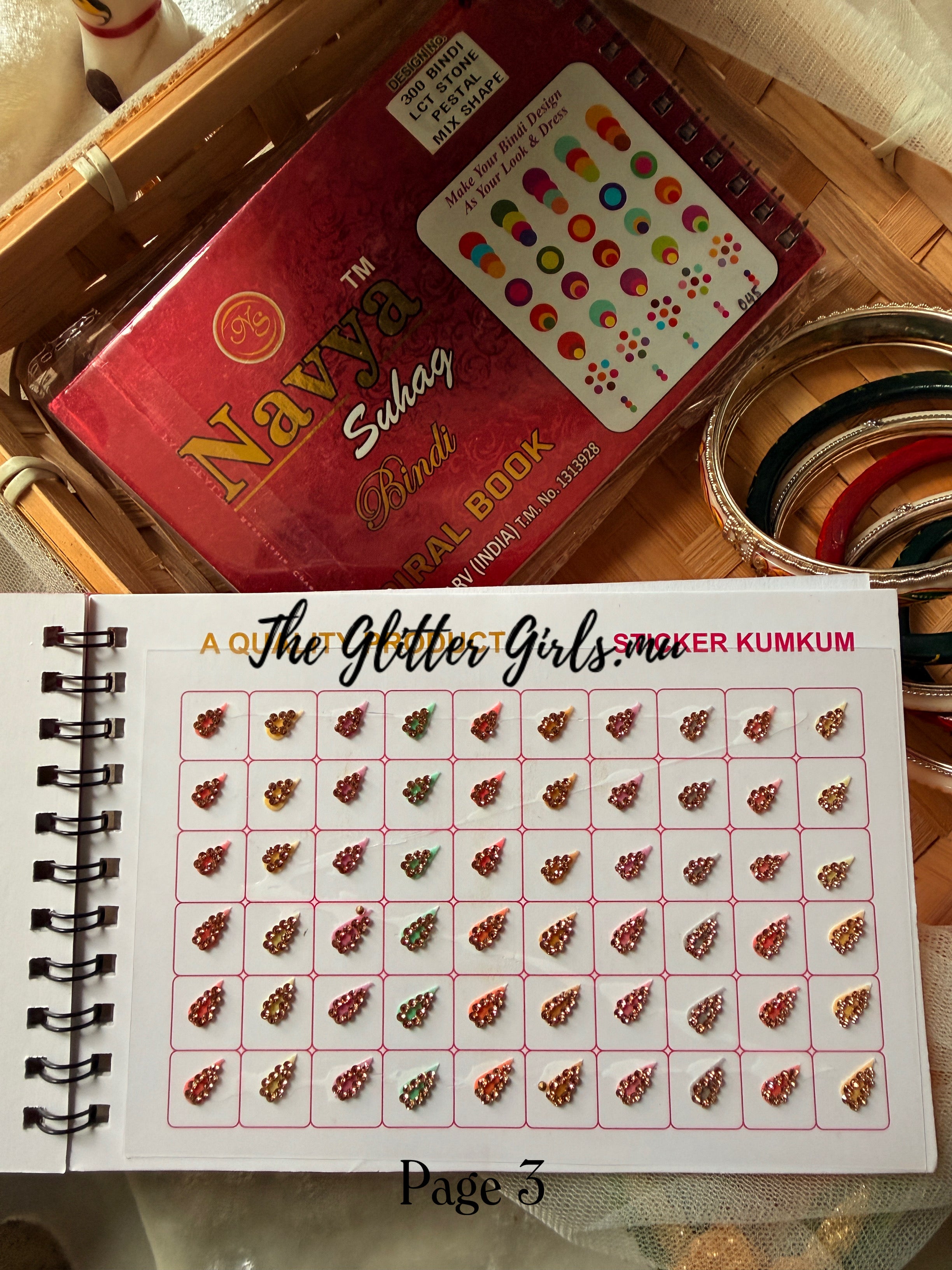 Navya bindi book (300 bindi LCT STONE PESTAL MIX SHAPE)